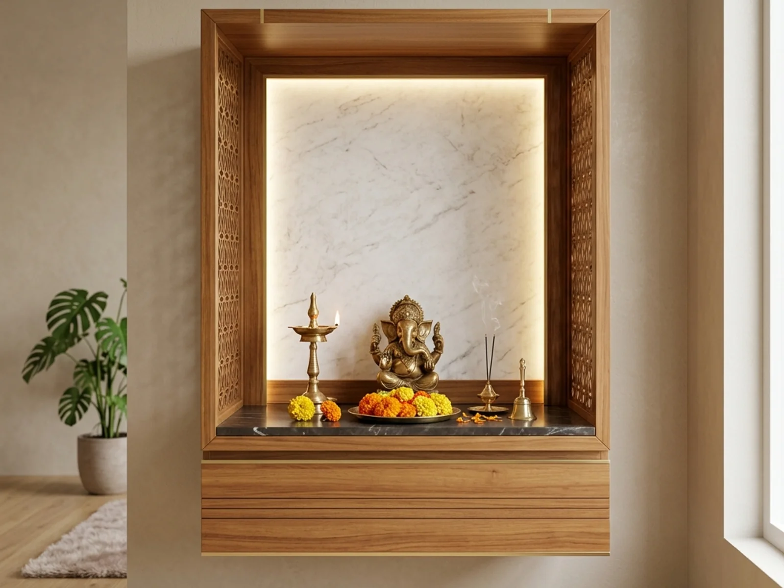 Elegant Pooja Unit